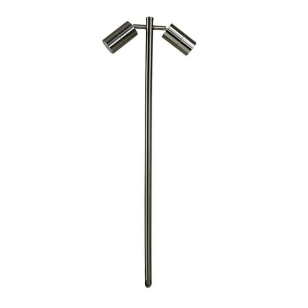stainless steel double head garden spike light mr16 (ga3313l)