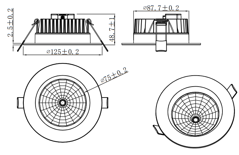 15w smd tri downlight (dl1583 bk) 15w smd tri downlight (dl1583 bk)
