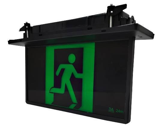 semi recessed blade exit light (2002bk)