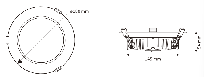 20w 160mm cutout downlight (dl2001d tc) 20w 160mm cutout downlight (dl2001d tc)